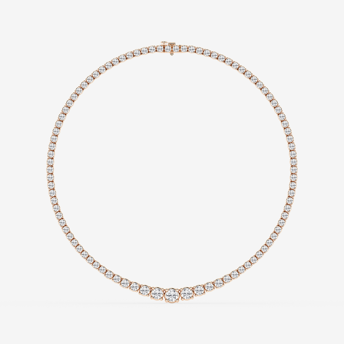Additional Image 3 for  15 ctw Round Lab Grown Diamond Four Prong Graduated Tennis Necklace